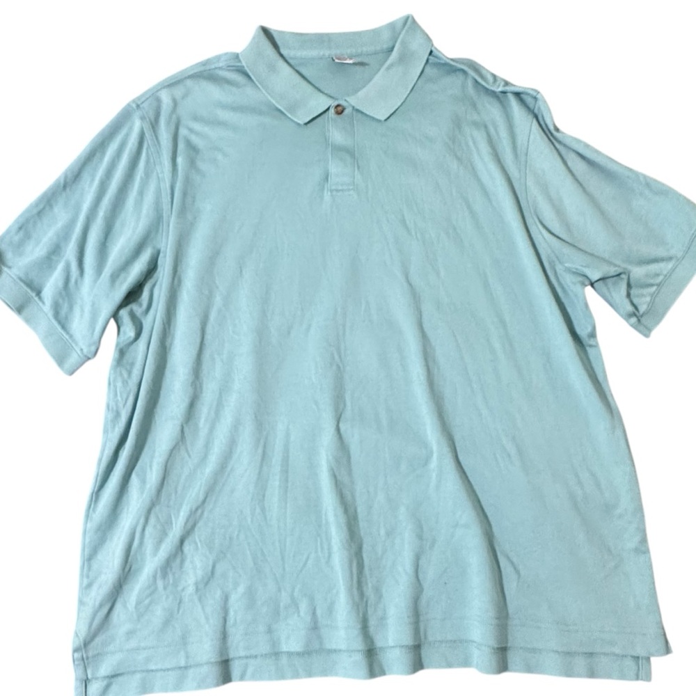 Peruvian Connection Polo Shirt Sz XL‎ Pima Cotton men's teal soft casual blue
